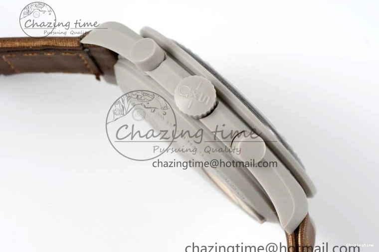 0418 Speedmaster Misson To Saturn 1:1 Best Edition Beige Dial On Nylon Strap Quartz Casual 7861